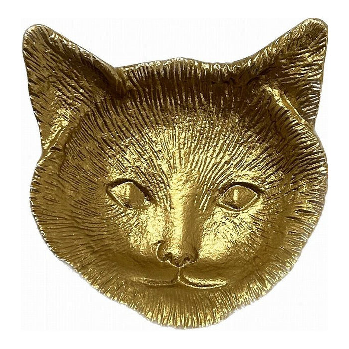 Cat Small Plate Gold Face