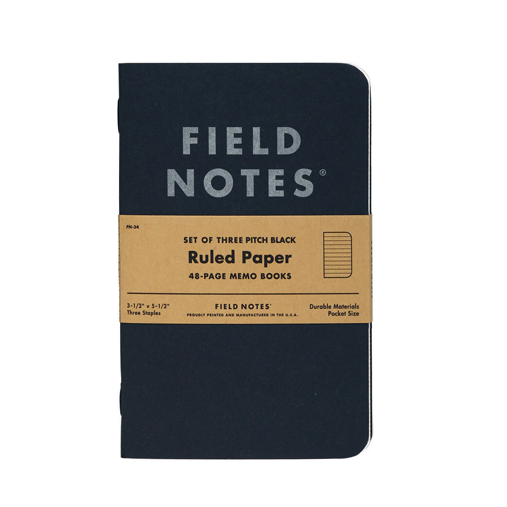 Field Notes Pitch Black Memo book Ruled