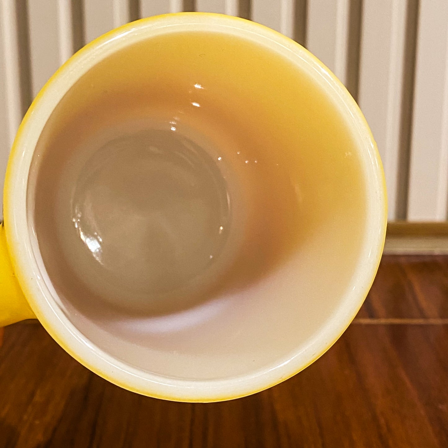 FireKing Yellow/Orange Ribbed Bottom Stacking Mug (Y01)