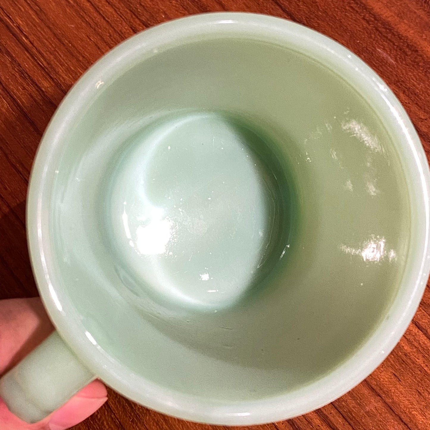 FireKing Jadeite D handle Mug, Made in USA 1960s (D1)