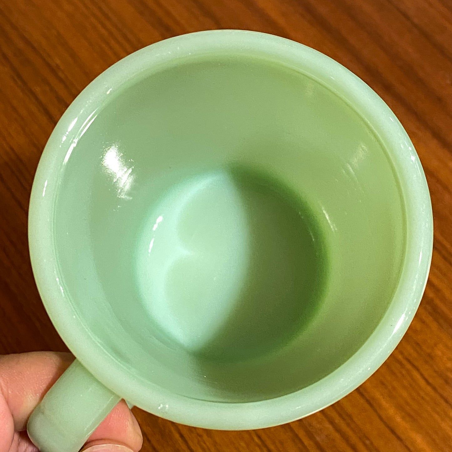 FireKing Jadeite D handle Mug, Made in USA 1960s (D2)