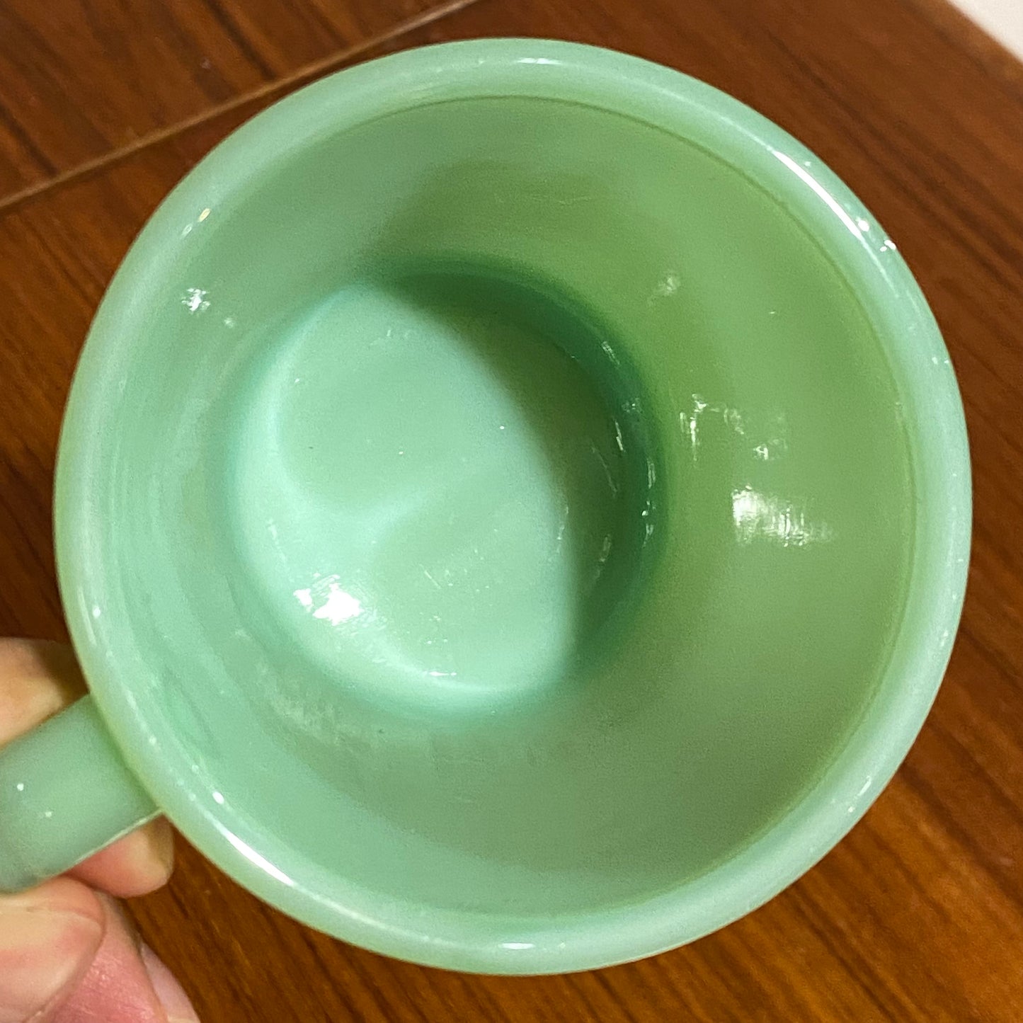 FireKing Jadeite D handle Mug, Made in USA 1960s (D3)