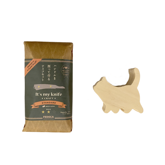 It's my knife Craft Standard (炭素鋼/青紙二号) + 木雕貓 套裝