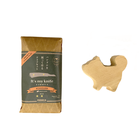 It's my knife Craft Standard (炭素鋼/青紙二号) + 木雕狗 套裝