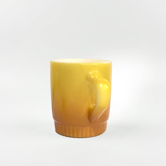 FireKing Yellow/Orange Ribbed Bottom Stacking Mug (Y01)