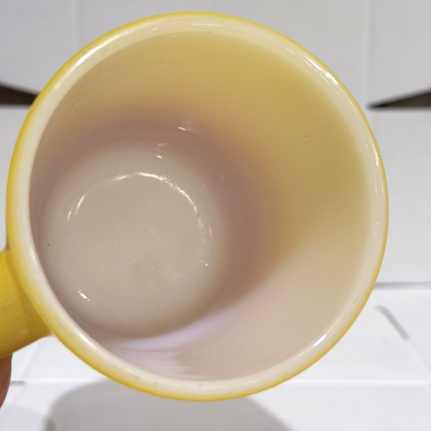 FireKing Yellow/Orange Ribbed Bottom Stacking Mug (Y03)