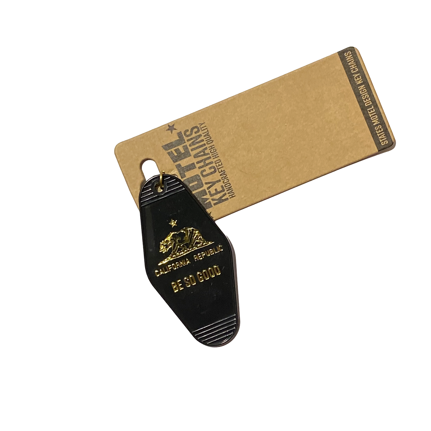 California Motel Key Ring Tag Black