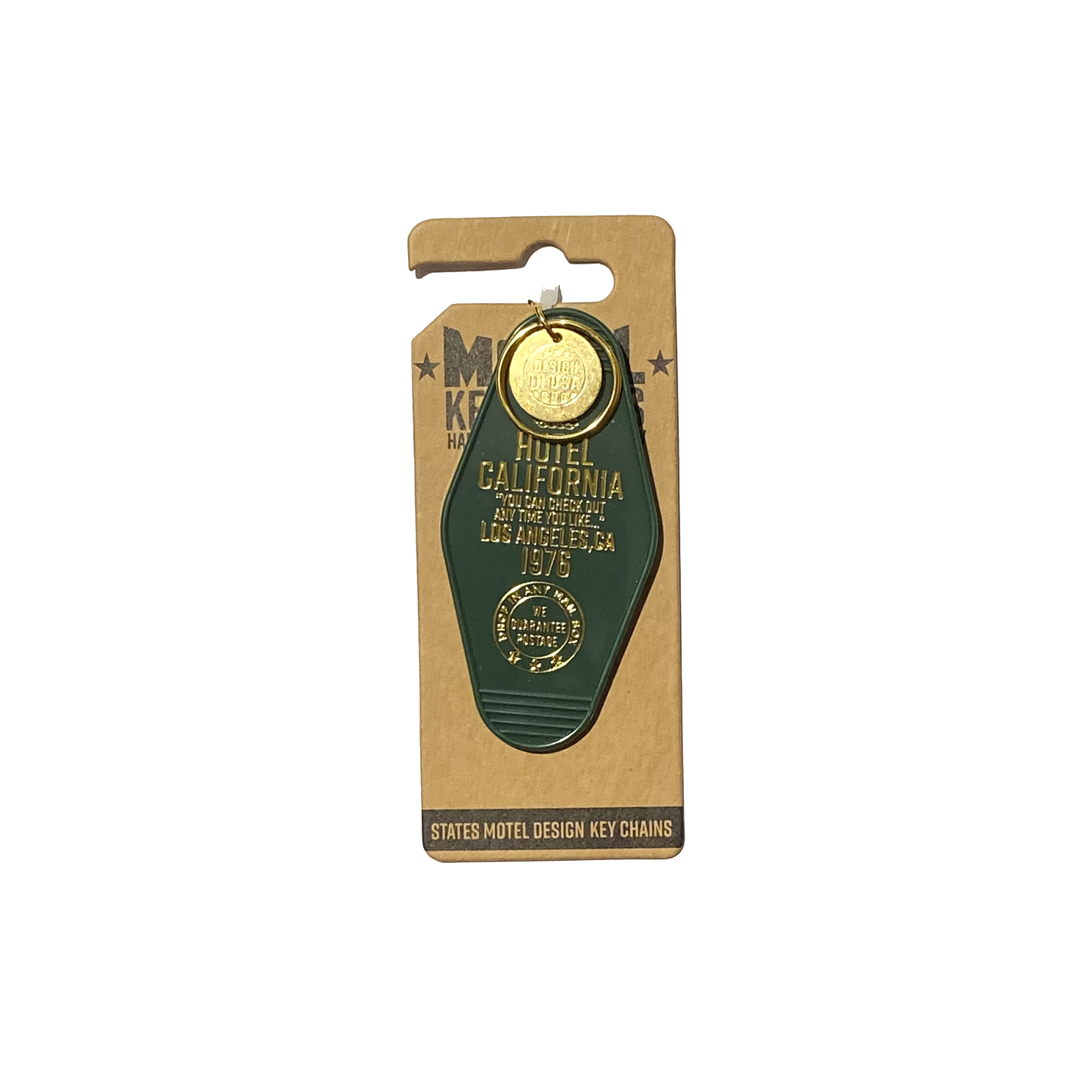 California Motel Key Ring Tag Green