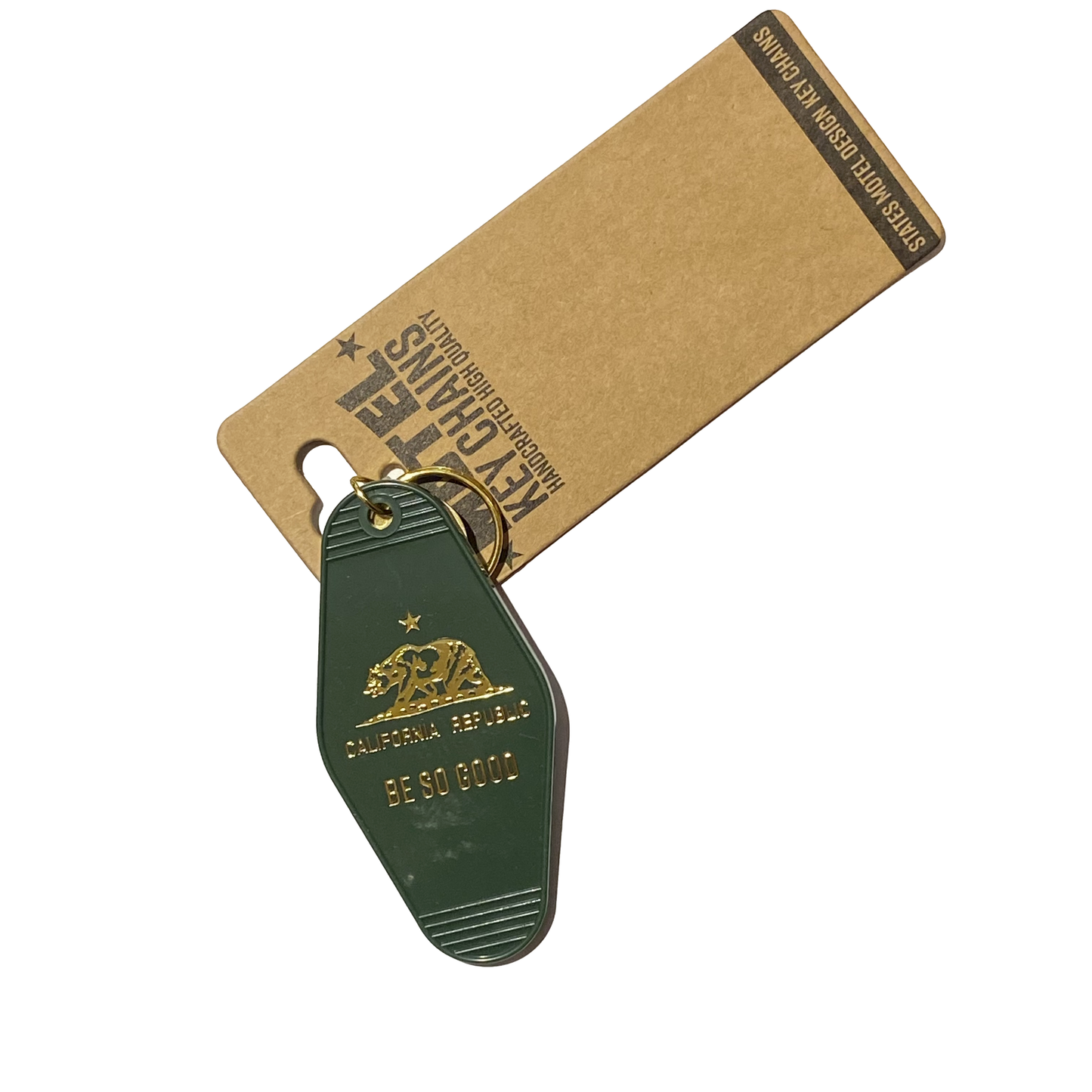 California Motel Key Ring Tag Green