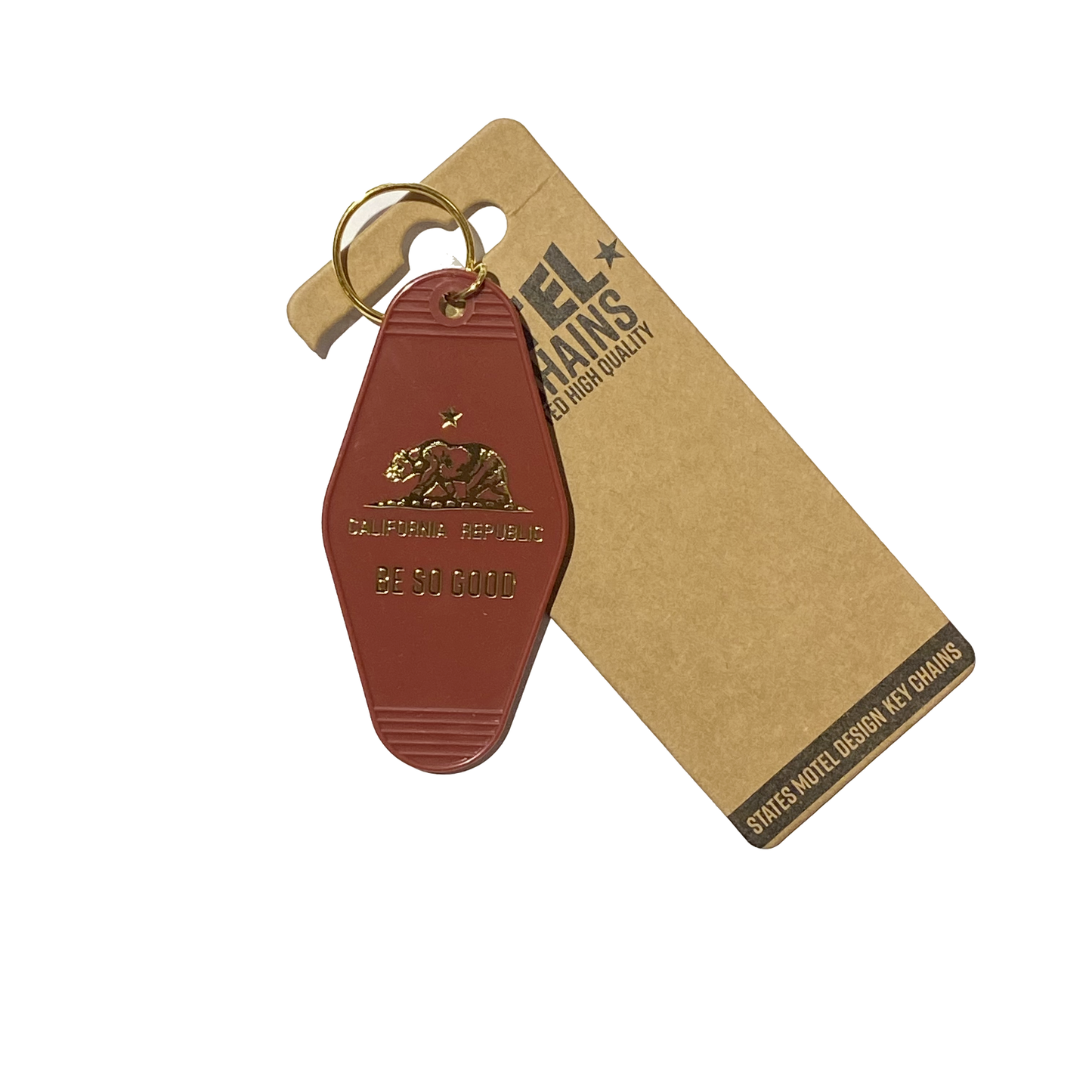 California Motel Key Ring Tag Red