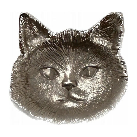 Cat Small Plate Silver Face