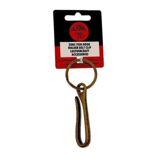 Fish Hook Key Ring Brass