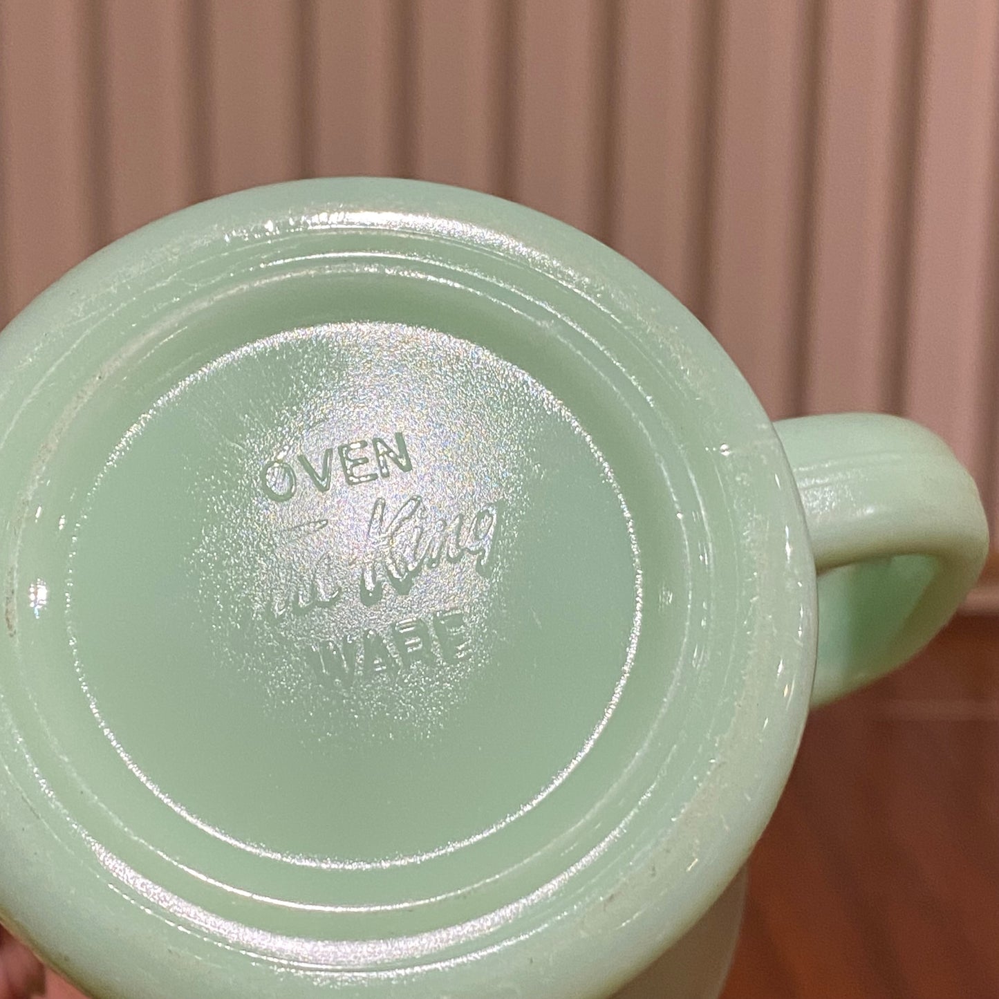 FireKing Jadeite D handle Mug, Made in USA 1960s (D1)