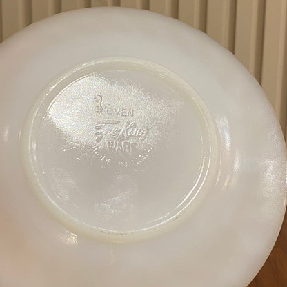 FireKing White Swirl Cup & Saucer With Golden Rim (gold2)