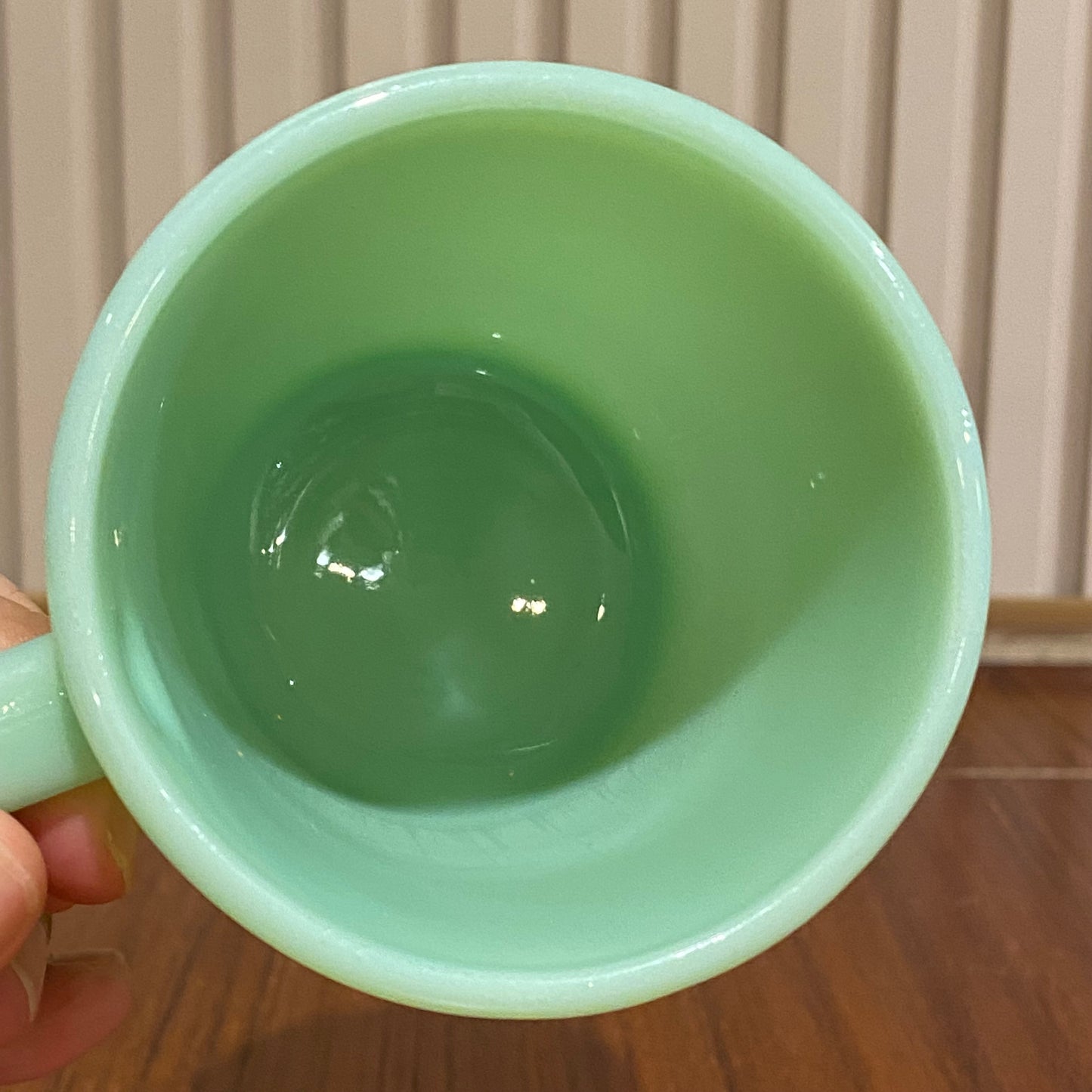 FireKing Jadeite D handle Mug, Made in USA 1960s (D1)