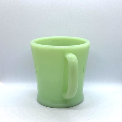 FireKing Jadeite Flat Bottom D handle Mug, Made in USA 1950s (D1)