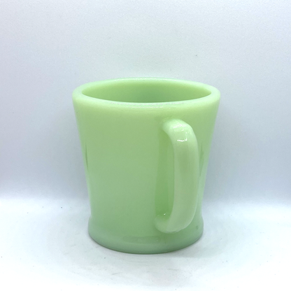 FireKing Jadeite Flat bottom D handle Mug, Made in USA 1950s (D2)