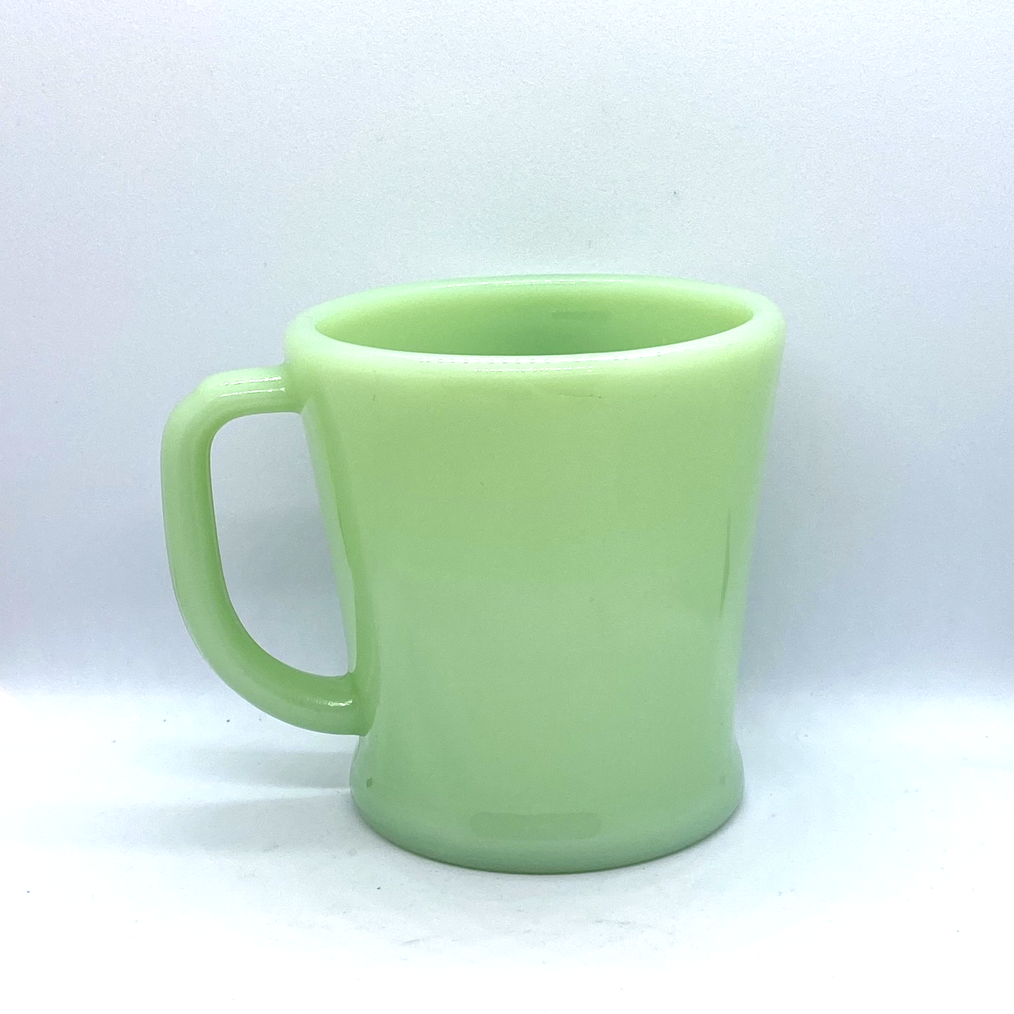 FireKing Jadeite Flat bottom D handle Mug, Made in USA 1950s (D2)