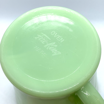 FireKing Jadeite Flat bottom D handle Mug, Made in USA 1950s (D2)