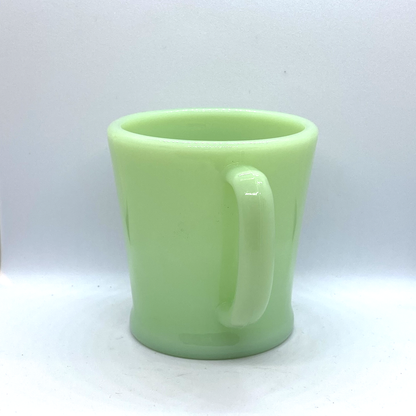 FireKing Jadeite Flat Bottom D handle Mug, Made in USA 1950s (D3)