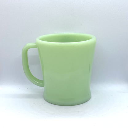FireKing Jadeite Flat Bottom D handle Mug, Made in USA 1950s (D4)