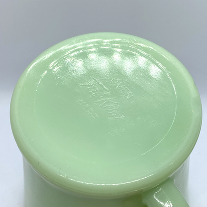 FireKing Jadeite Flat Bottom D handle Mug, Made in USA 1950s (D4)