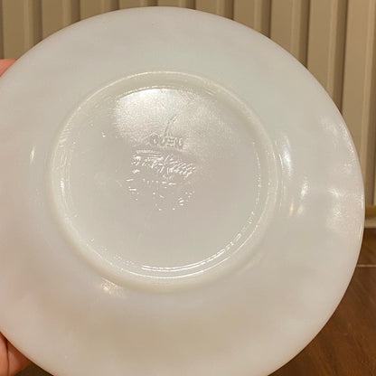FireKing White Swirl Cup & Saucer With Golden Rim (gold1)