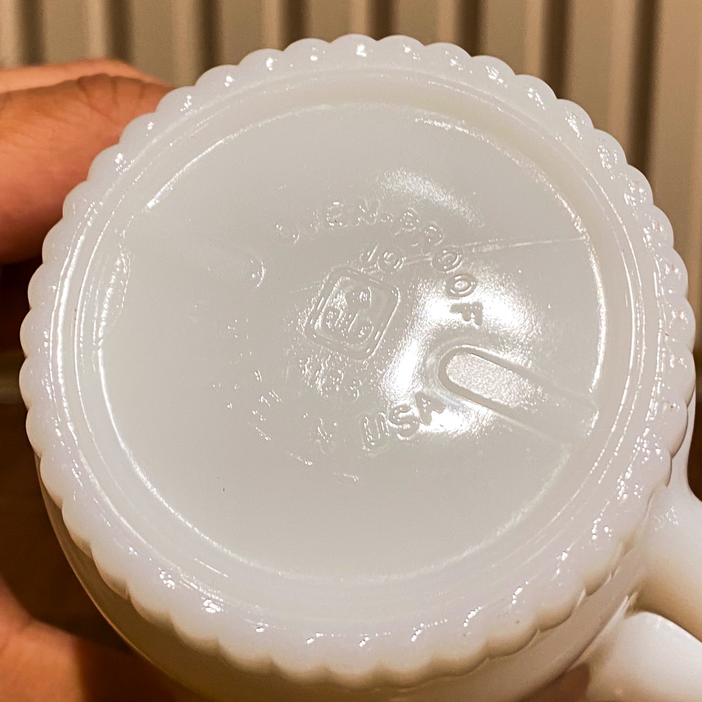 FireKing White Ribbed Bottom Stacking Mug (WB1)