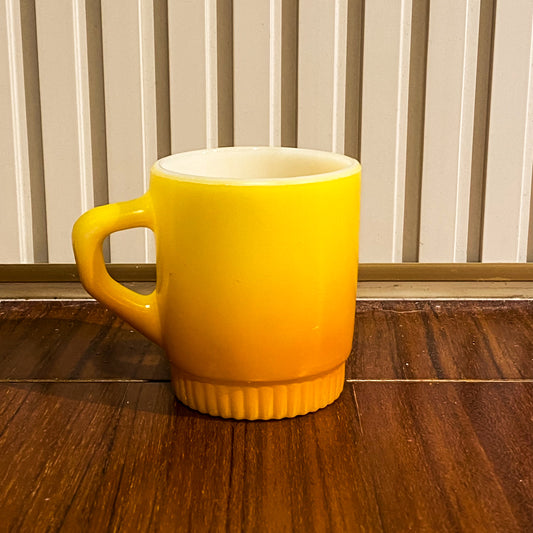 FireKing Yellow/Orange Ribbed Bottom Stacking Mug (Y01)