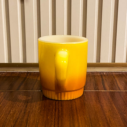 FireKing Yellow/Orange Ribbed Bottom Stacking Mug (Y02)