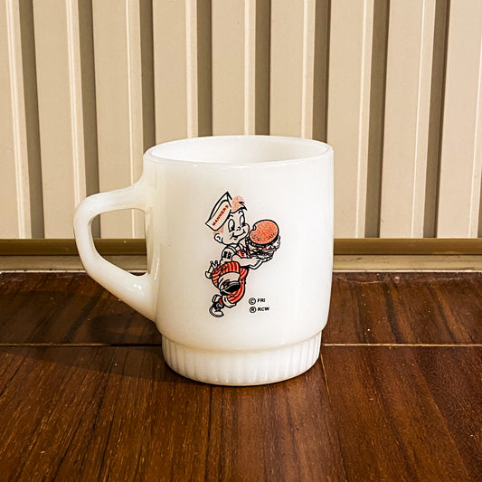 FireKing Manners Big BoyRibbed bottom Stacking Mug (BigBoy1)