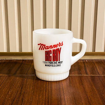FireKing Manners Big BoyRibbed bottom Stacking Mug (BigBoy1)
