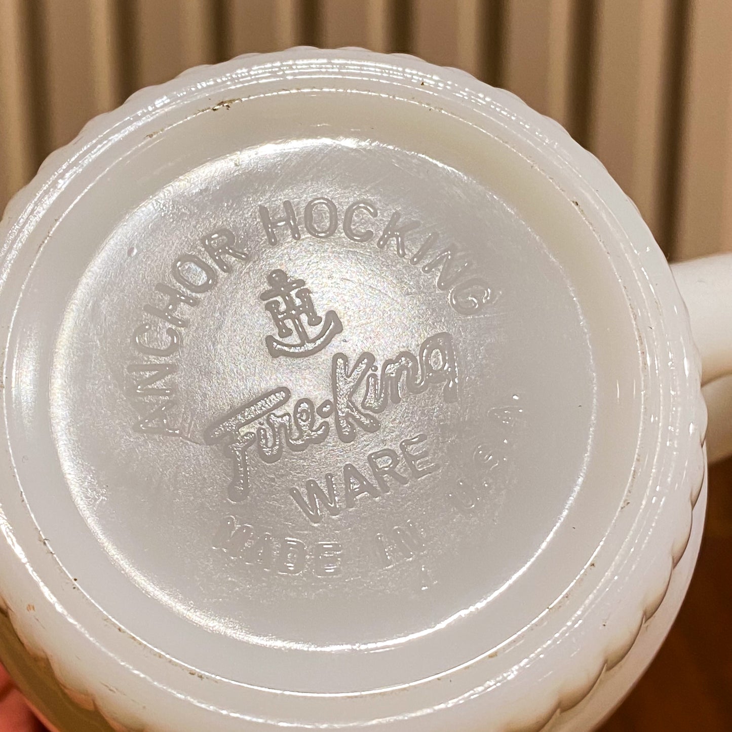 FireKing Manners Big BoyRibbed bottom Stacking Mug (BigBoy1)