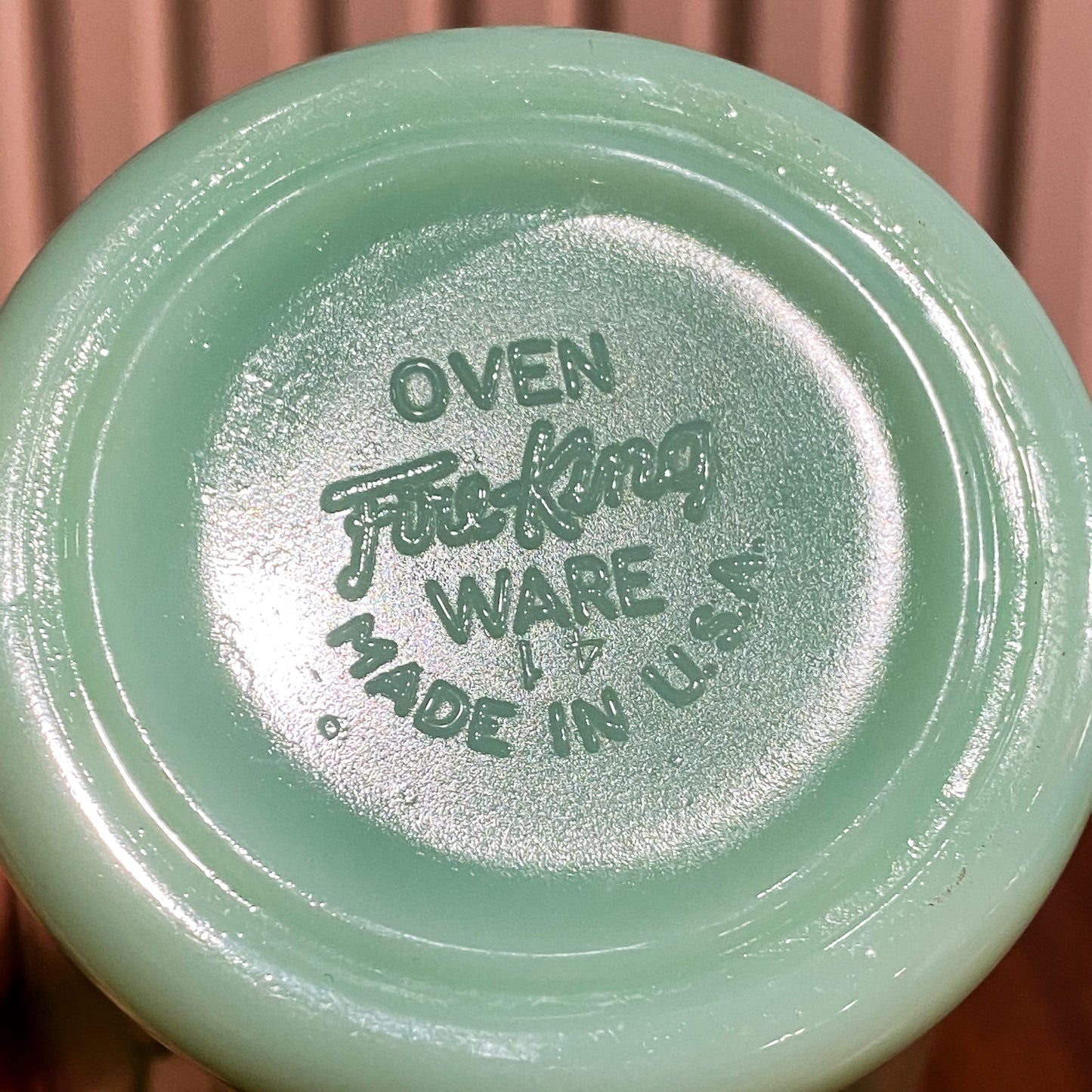 FireKing Jadeite D handle Mug, Made in USA 1960s (D5)