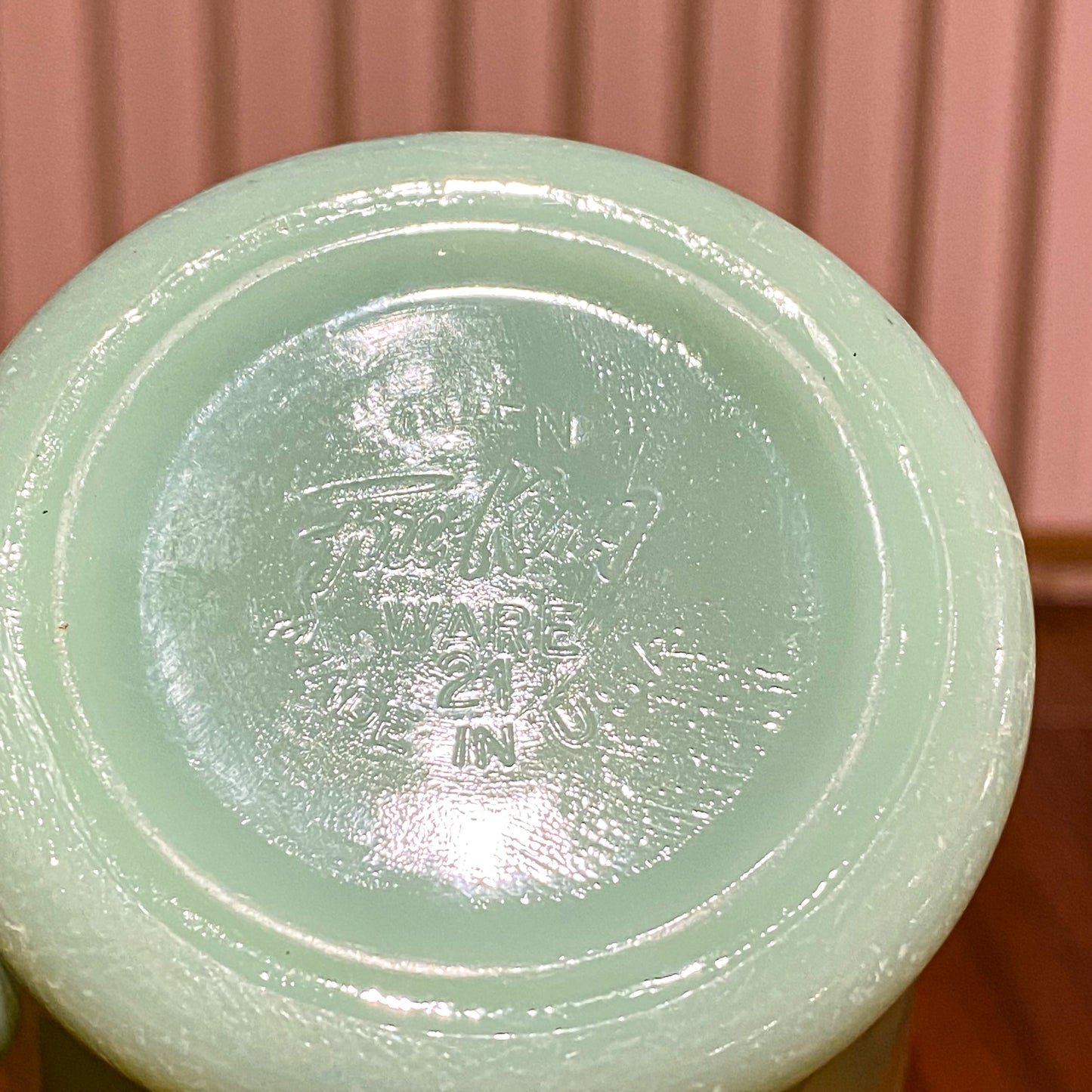 FireKing Jadeite D handle Mug, Made in USA 1960s (D7)