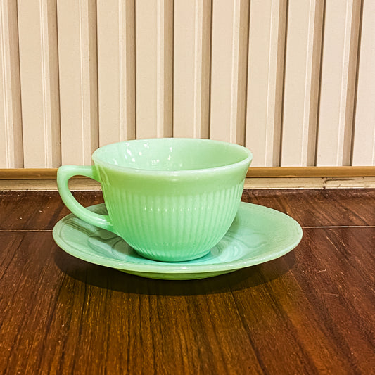 FireKing Jane Ray Cup & Sauce 1950s-60s with logo (JR5)