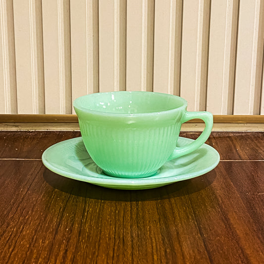 FireKing Jane Ray Cup & Sauce 1950s-60s with logo (JR6)