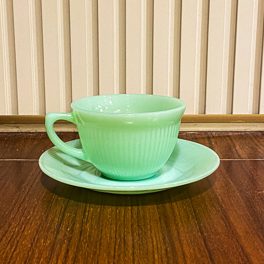 FireKing Jane Ray Cup & Sauce 1950s-60s with logo (JR6)