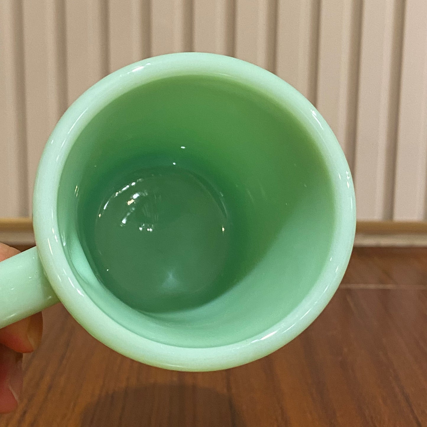 FireKing C-handle Slim Chocolate Mug, Made in USA 1950s (co3)