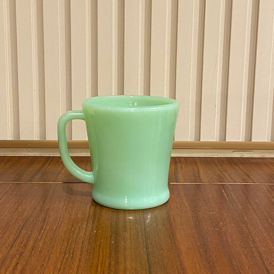 FireKing Jadeite D handle Mug Flay Bottom, Made in USA 1950s (D8)