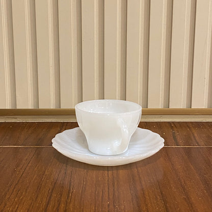 FireKing White Demitasse Cup & Saucer (demi1)