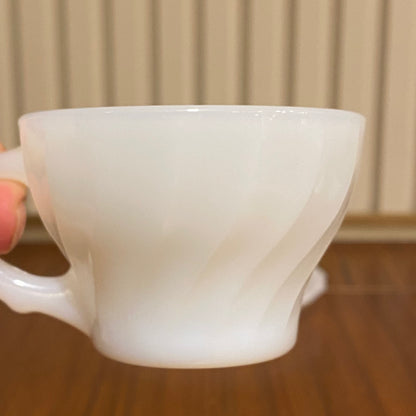 FireKing White Demitasse Cup & Saucer (demi1)