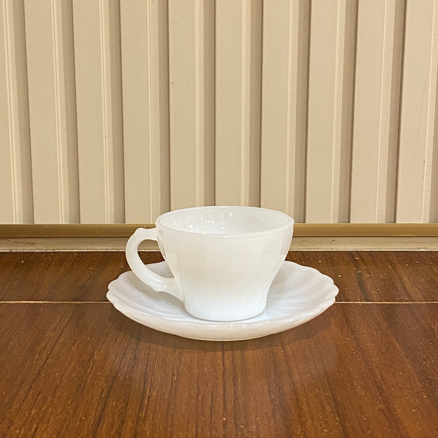 FireKing White Demitasse Cup & Saucer (demi2)