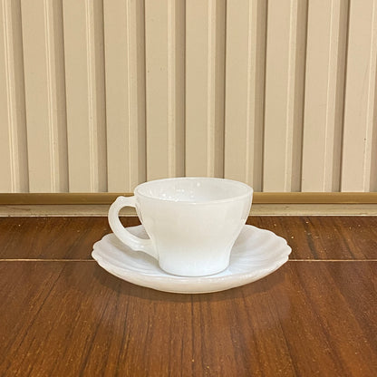 FireKing White Demitasse Cup & Saucer (demi2)