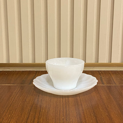 FireKing White Demitasse Cup & Saucer (demi2)
