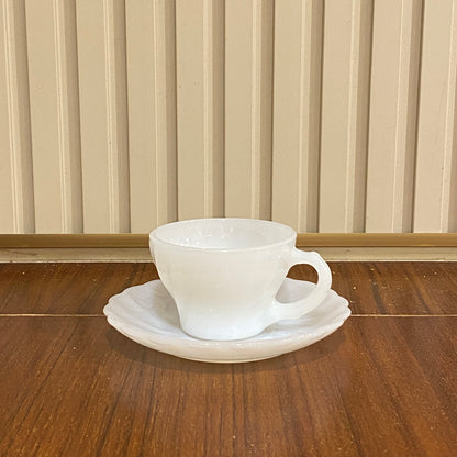 FireKing White Demitasse Cup & Saucer (demi2)