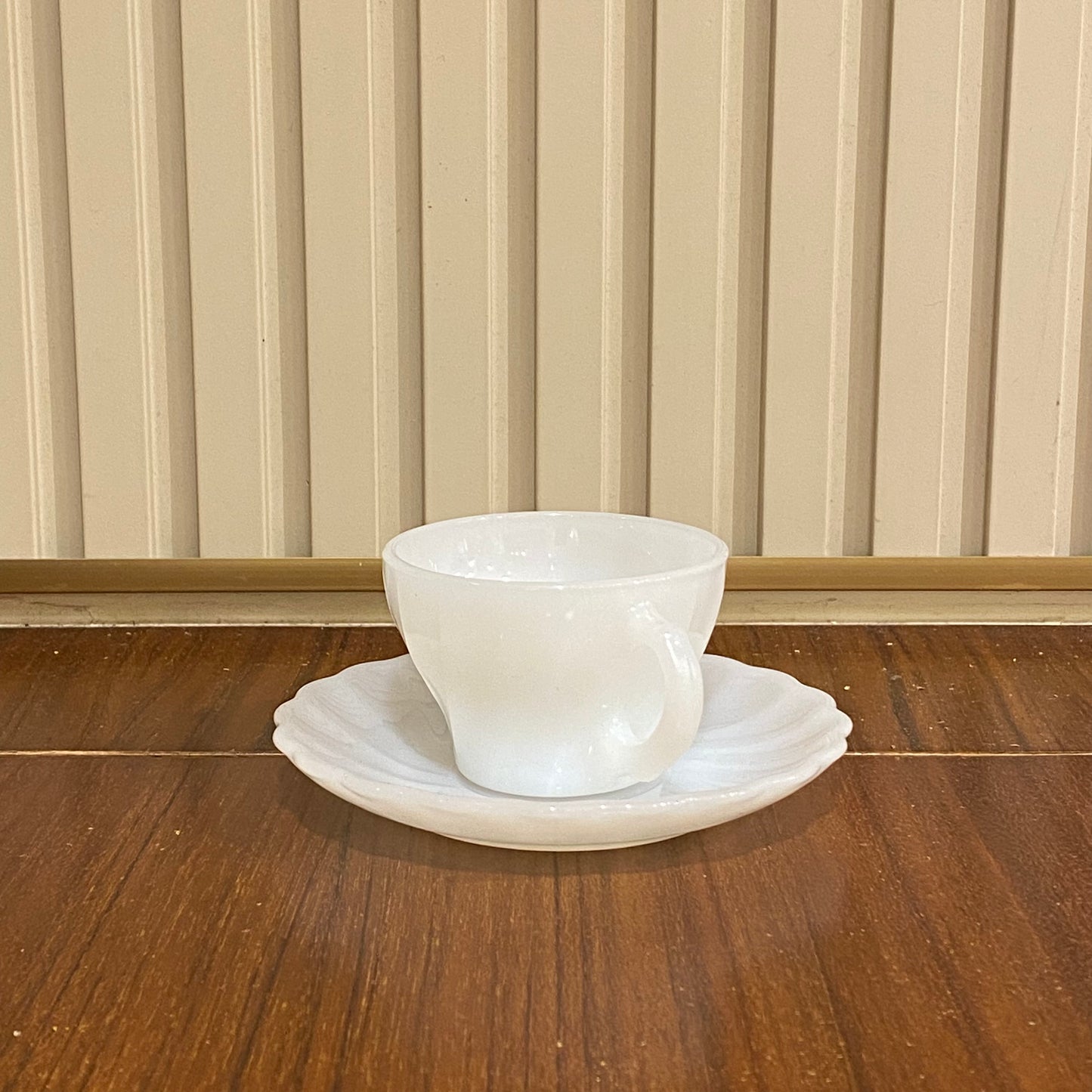FireKing White Demitasse Cup & Saucer (demi2)