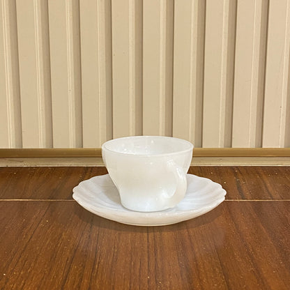 FireKing White Demitasse Cup & Saucer (demi2)
