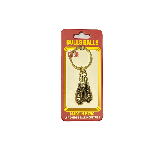 Bulls Balls Keychain Gold