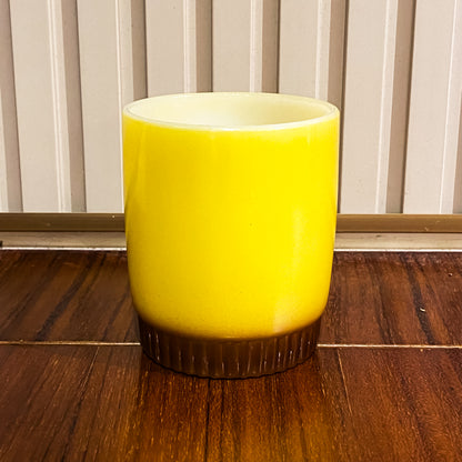 FireKing Yellow/Brow Ribbed Bottom Stacking Mug (YB2)